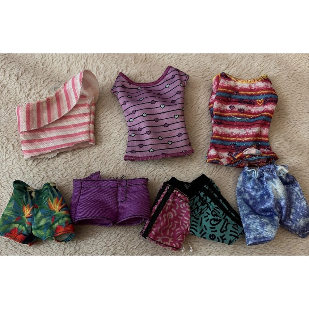 Barbie Fashion Doll Clothing Lot Tops & Shorts B16 Accessories